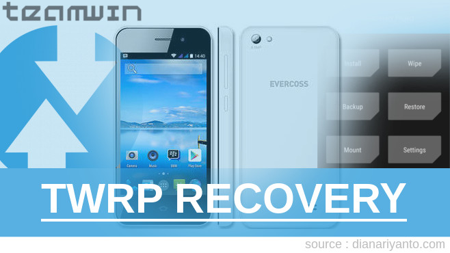 TWRP Recovery Evercoss A7E Paling Simpel